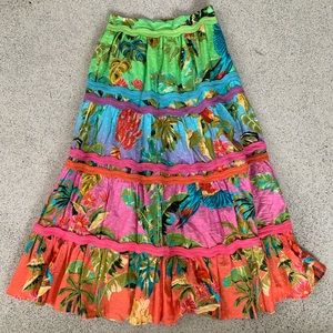Farm Rio Ombre Forest Midi Skirt size XS